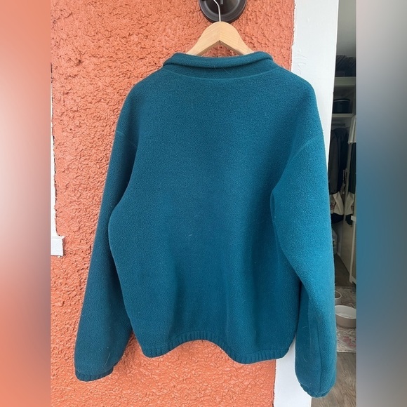 Vintage L.L Bean Fleece Zip Up Jacket- Teal Size XL - Picture 3 of 4